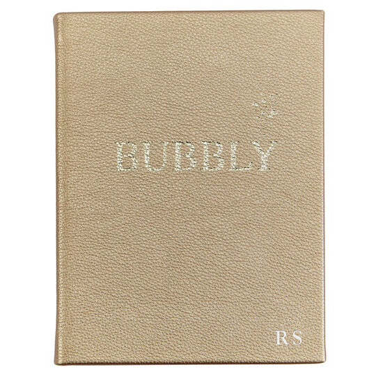 Bubbly Personalized Gold Metallic Leather Book